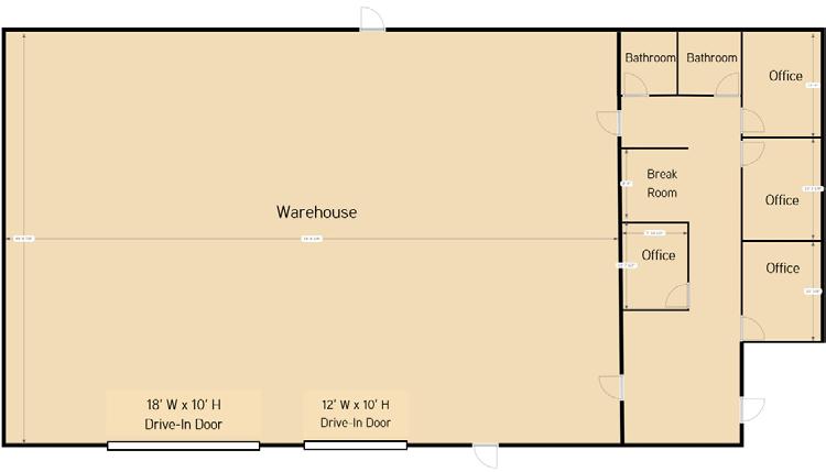 Each side has ±3,700 SF shop/warehouse space and ±1,300 SF office area Each ±3,700 SF shop/warehouse area has 2 drive in doors, heat and sky lights Each ±1,300 SF office area consists of 4 offices,