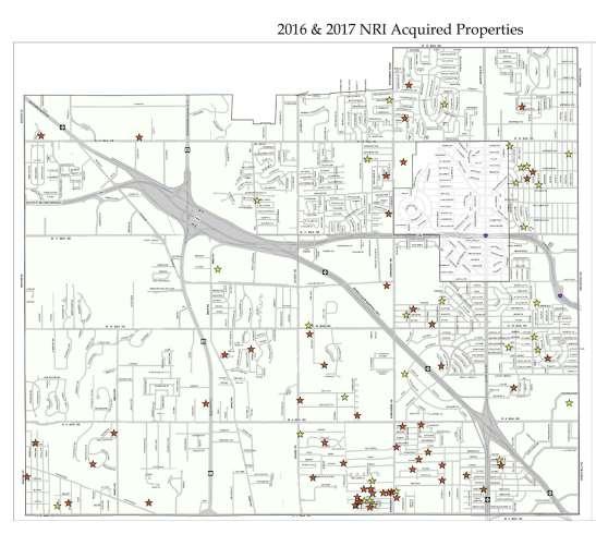 SNRI properties are spread throughout the city
