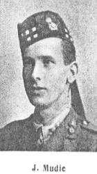 Surname Mudie Serial I3 James, MA Education Authority Offices, Dundee Royal Scots Lieutenant 1 October 1916 Struma Valley, Salonica An able student of University College, Dundee, and an enthusiastic