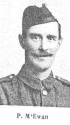 Surname McEwan Serial G4 Peter 68 St Andrews Street, Dundee Black Watch 4th Bat. Corporal Died 3 May 1918 Forfar Corporal McEwan had been in the Regular Army and served in the South African War.