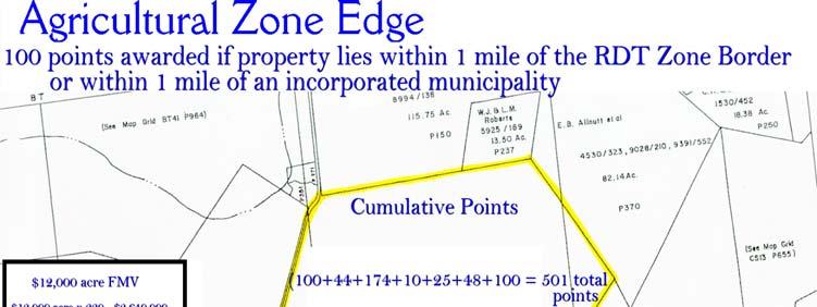 Added Value from the Base Value Sixth Attribute Agricultural Zone Edge