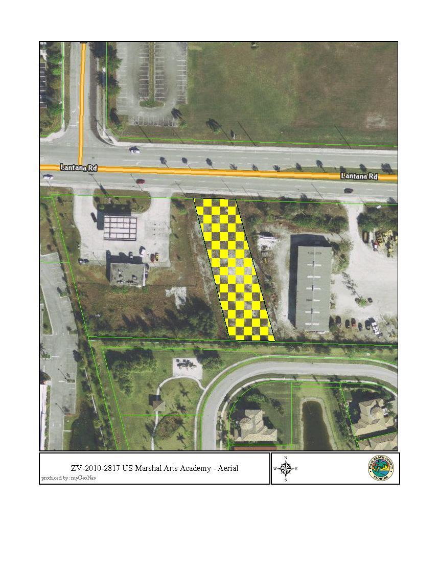 A Fitness Center use would not create an incompatibility with the civic use to the north across the 110-foot wide Lantana Road right-of-way (ROW).