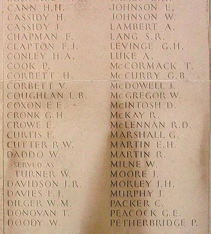 Lambert s name on the Commonwealth War Graves Commission