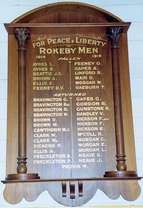 O. Feeney is also remembered on the Rokeby Honour Roll (First World War) located in Rokeby Hall, Brandy Creek Road, Rokeby, Victoria.