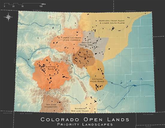 Colorado Open Lands focuses our work in the eight priority landscapes illustrated above.