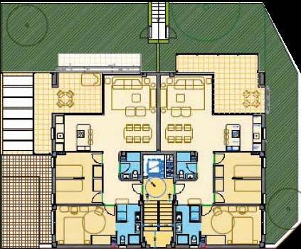 Terrace open: 8,38 m2 1º A Living-dining-kitchen: 32 m2