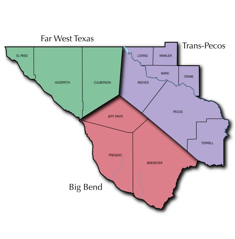 REGION TWO: FAR WEST TEXAS CHARACTERISTICS Encompasses the westernmost regions in the state as well as the El Paso MSA.