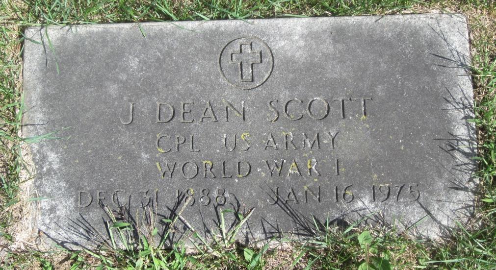 Scott, J. Dean Whitney Cemetery Town of Seneca Scott, J. Dean. U.S., World War I Draft Registration Cards, 1917-1918.