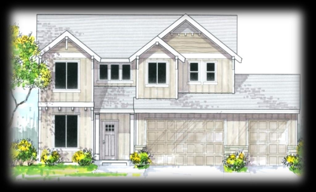 Arlington F-3 2,399 SF Great room floor plan Gas fireplace & built-ins Island kitchen Main level bedroom/office 2nd level