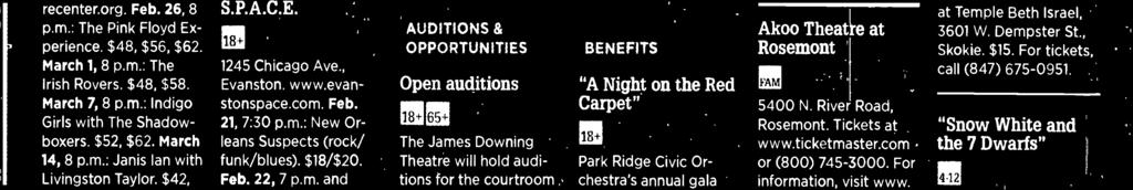 :14l4Í "A Night on the Red Carpet" Park Ridge Civic Orchestra's annual gala benefit, 6:30 p.m. March 2 at Cafe la Cave, 2777 N.