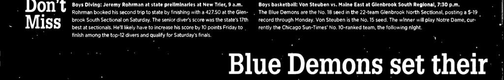 Blue Demons set their sights on 'big future' BY ERC VAN DRL Contributor @EricVanDril Maine East's Elanta Slowek scores against Evanston in the Evanston Regional final on Feb. 14. Visit parkridge.