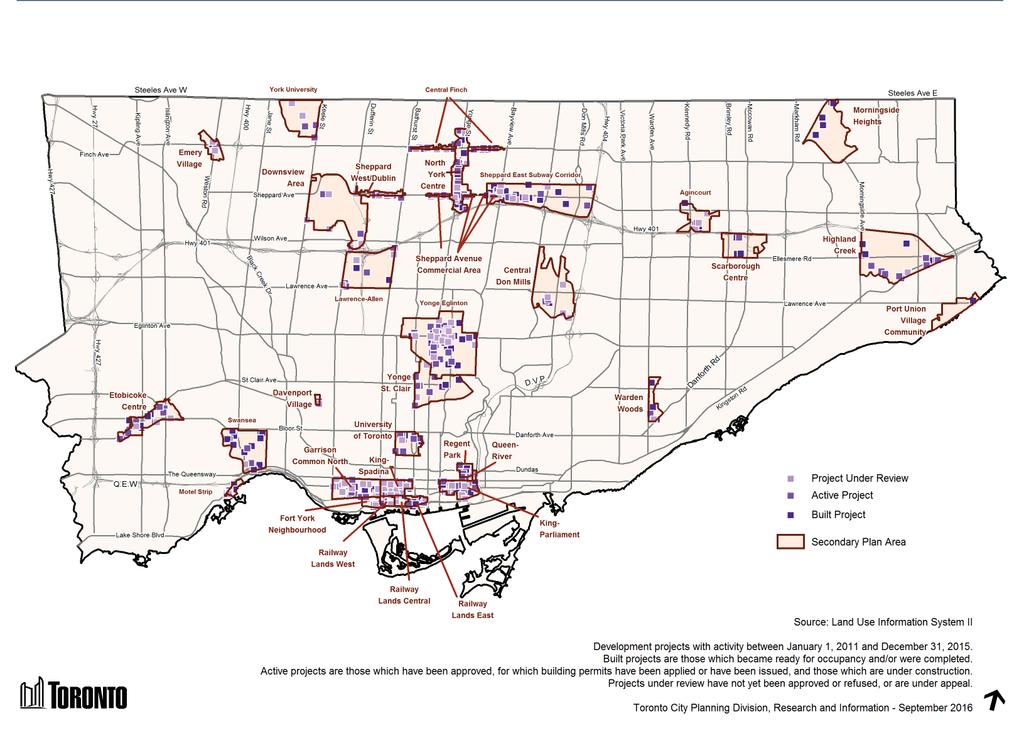 Map 6: City of Toronto Development Projects in
