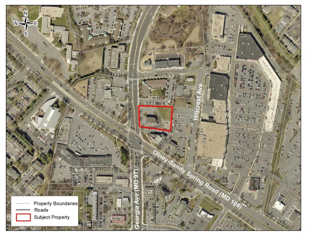 SECTION 1: CONTEXT AND PROPOSAL SITE DESCRIPTION The subject property is located at 18115 Georgia Avenue (MD 97), east side, north of the intersection of Georgia Avenue and Olney Sandy Spring Road