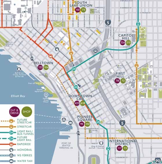 The RapidRide bus, access to Seattle Street Car, Link Light Rail and Microsoft Connector buses are within blocks from the property.