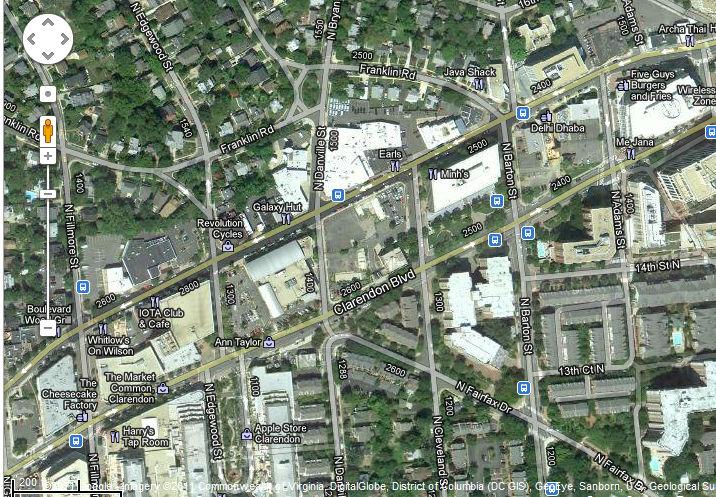 OFFICE AND RETAIL FEASIBILITY ASSESSMENT, ARLINGTON, VIRGINIA 22201 9 Figure 9: Aerial view of subject property and surrounding area (Google