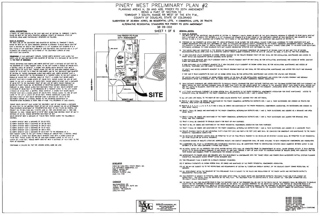 Sample Preliminary Plan Exhibit - Cover Sheet Minimum 1 page margin Legal Description Title Block North