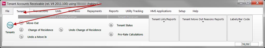 MAINTAIN TENANT INFORMATION Tenants Tab You can use this option to maintain information on Public Housing tenants.