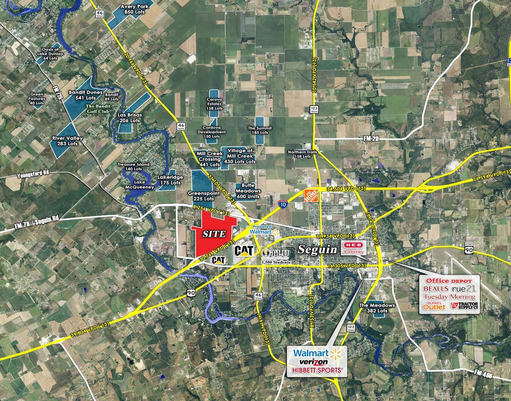 Seguin Town Center Housing 7,200 new homes planned for development Seguin ISD enrolled 7,659 students Navarro ISD enrolled 1,616 students Average home sales price $300,000 Seguin Texas is uniquely