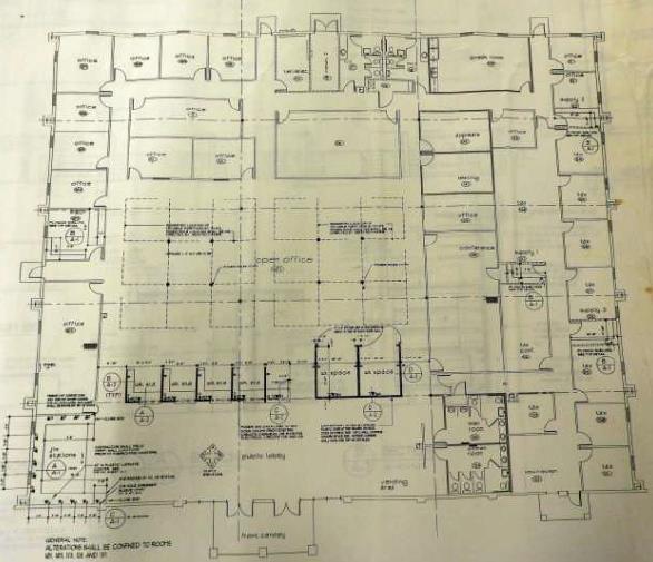 FLOOR PLAN The floorplan shows 26 private offices, 2 conference rooms, a breakroom, IT