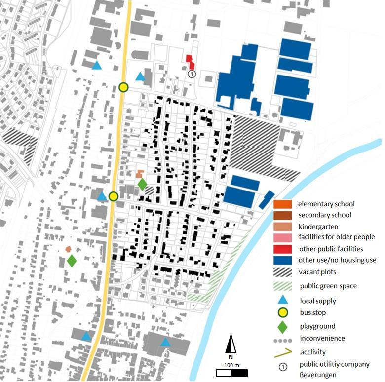 Case studies Beverungen, North Rhine-Westphalia dwelling area Poelten Settlement from the 1950s to the 1960s Findings of data analysis distance to town center extent of dwelling area (netto) not