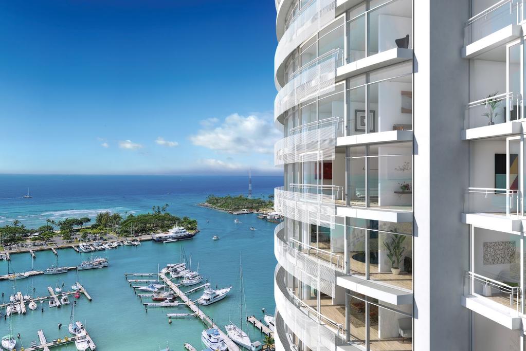 ON A RARE PIECE OF PROPERTY PERFECTLY SITUATED BETWEEN DOWNTOWN HONOLULU AND WAIKIKI, RICHARD MEIER & PARTNERS' SIGNATURE STYLE HAS FOUND ITS ULTIMATE WATERFRONT HOME.