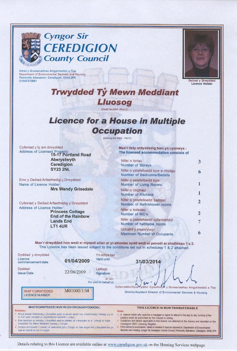 HMO Licence Conditions Housing Act 2004 (Schedule 4) Conditions Gas Installations and Appliances Electrical Appliances and Furniture Fire Detection and Alarm Systems Tenancy Agreements: Must supply