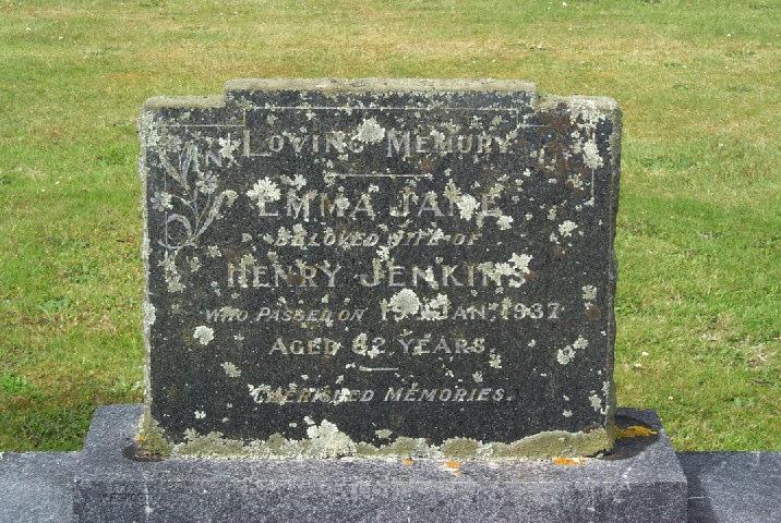 Emma Jane Jenkins (1854-1937) Eltham Cemetery 04 Jan 2000 Daughter of Alfred