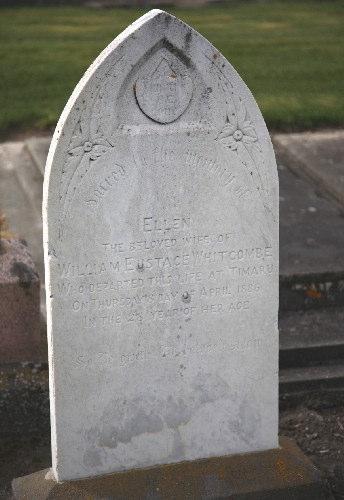 Ellen Whitcombe (1857-1886) Timaru Cemetery Daughter of William Jenkins