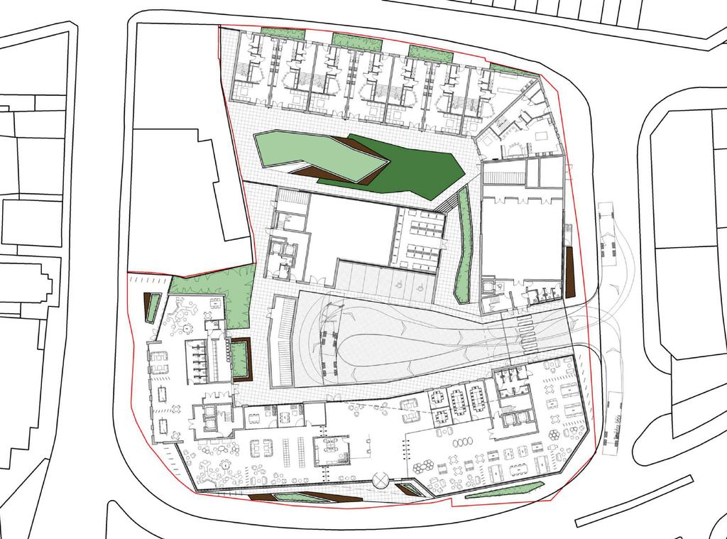 Leicester Road Aumberry Gap The Elite, Student Accommodation, Loughborough Proposals Site Plan Landscaped Courtyard