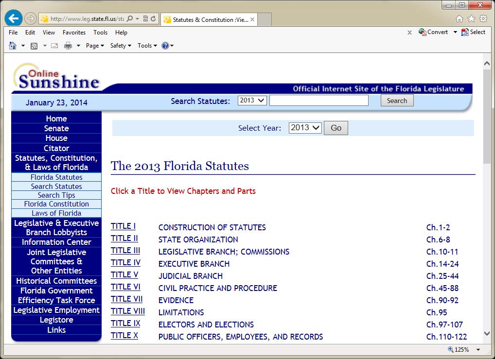 Florida Legislature Website