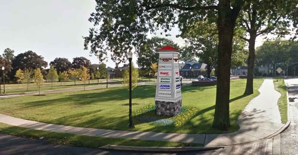 5 square feet of text. Applicant proposes three (3) 16-foot tall directory signs at the driveway intersections with Schalks Crossing and Plainsboro Roads.