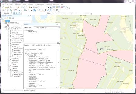 Cadastral data Administrative and Settlement Division Restrictions Estonian Basic Map (color and monochrome) Orthophotos (including