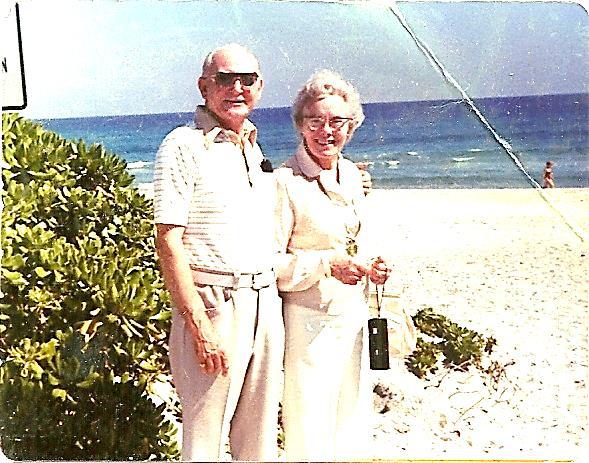 Photo below shows Bill Sadler (1908-1985) and Josephine Toll Sadler (1902-1985) at their retirement location of New Smyrna Beach, Florida, in 1977.
