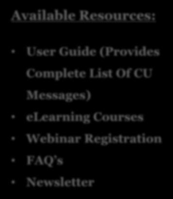 Guide (Provides Complete List Of CU Messages) elearning Courses