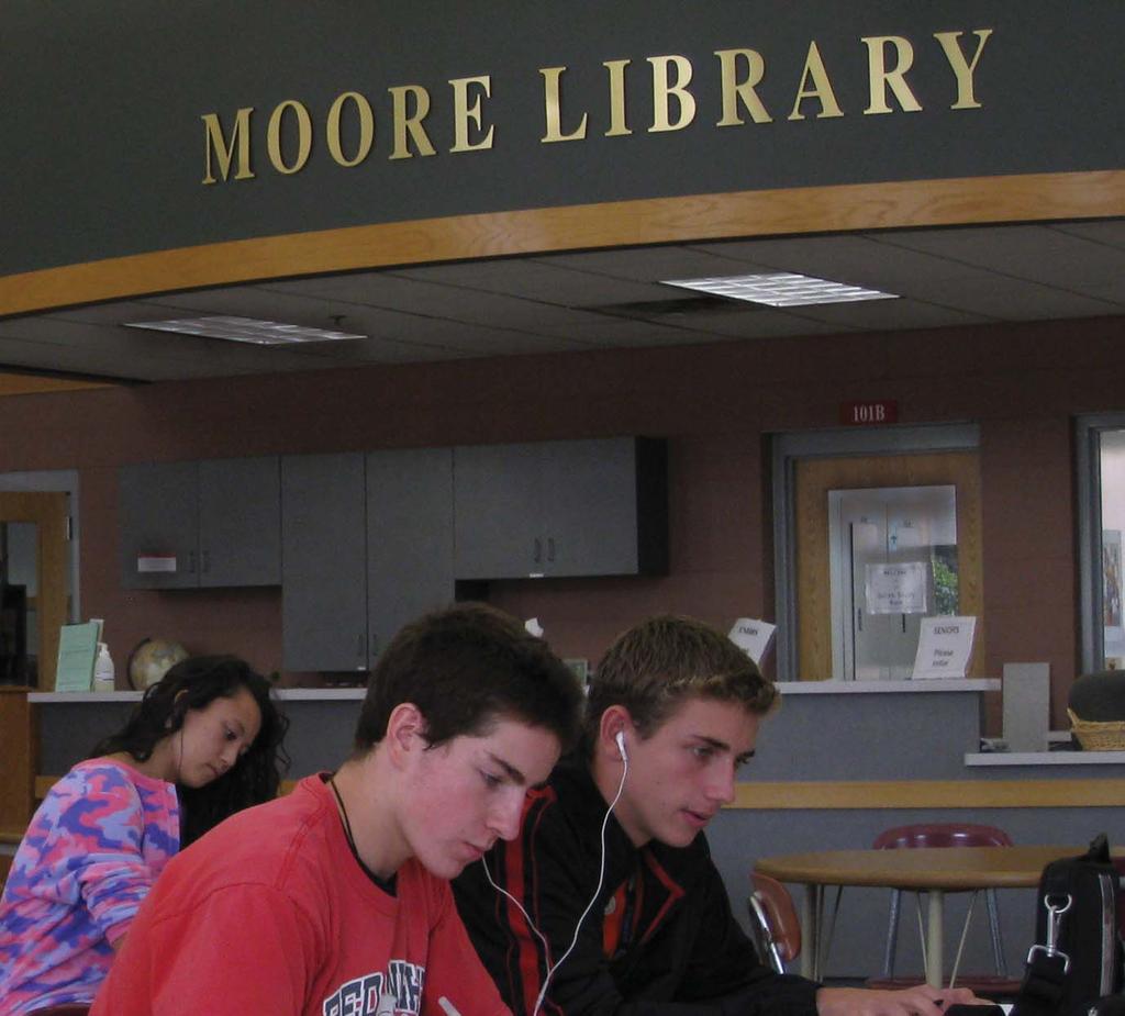 INSIDE the Classroom Less paper, more electrons The Moore Library has taken on a new look, thanks to technology and a vision of the future of learning.