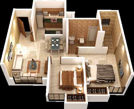 Ft. 10'0" X 5'1" WING A: FLAT NO. 1 & 6 WING B: FLAT NO. 2 & 3 RERA CARPET AREA: 56.42 SQ.MT. (607 SQ.FT.) ENCLOSED BALCONY: 4.73 SQ.MT. (51 SQ.FT.) Area s ENTRANCE LOBBY LIVING DINING KITCHEN BEDROOM CUPBOARD M.