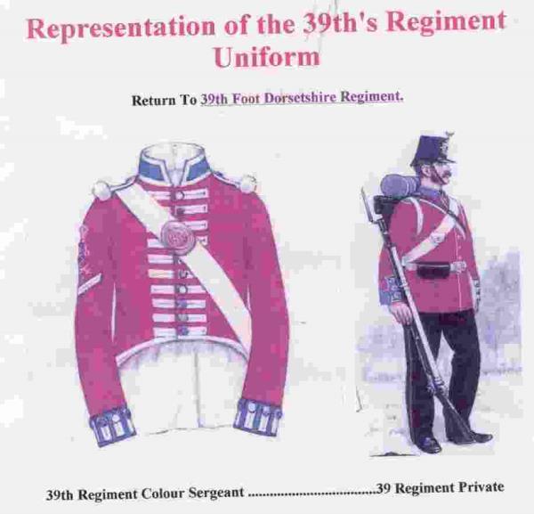 Regiment Number.: 39th Regiment Name: Dorset shire Arrived in Australia toward the end of 1825.