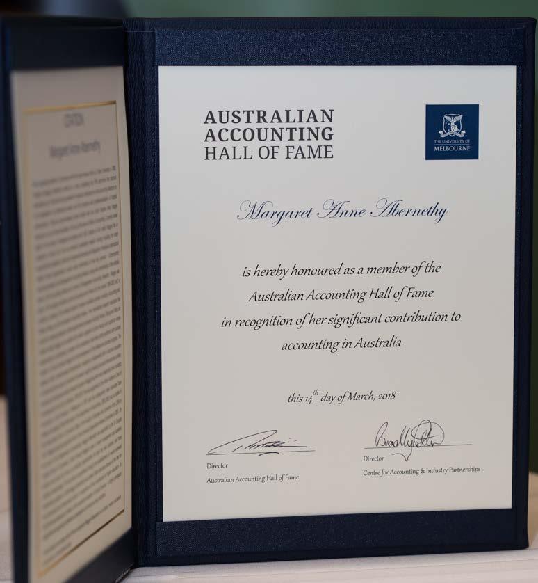 CITATION Margaret Anne Abernethy After graduating Bachelor of Economics with first class honours from La Trobe University in 1983, Margaret (Maggie) Abernethy worked as a tutor, completing her PhD