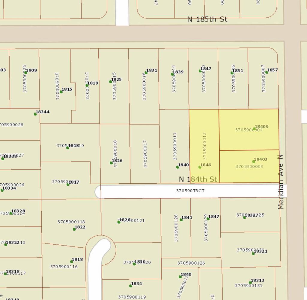 Parcel Map 1846 N. 184th St. Shoreline, WA 98133 18409 Meridian Ave N.