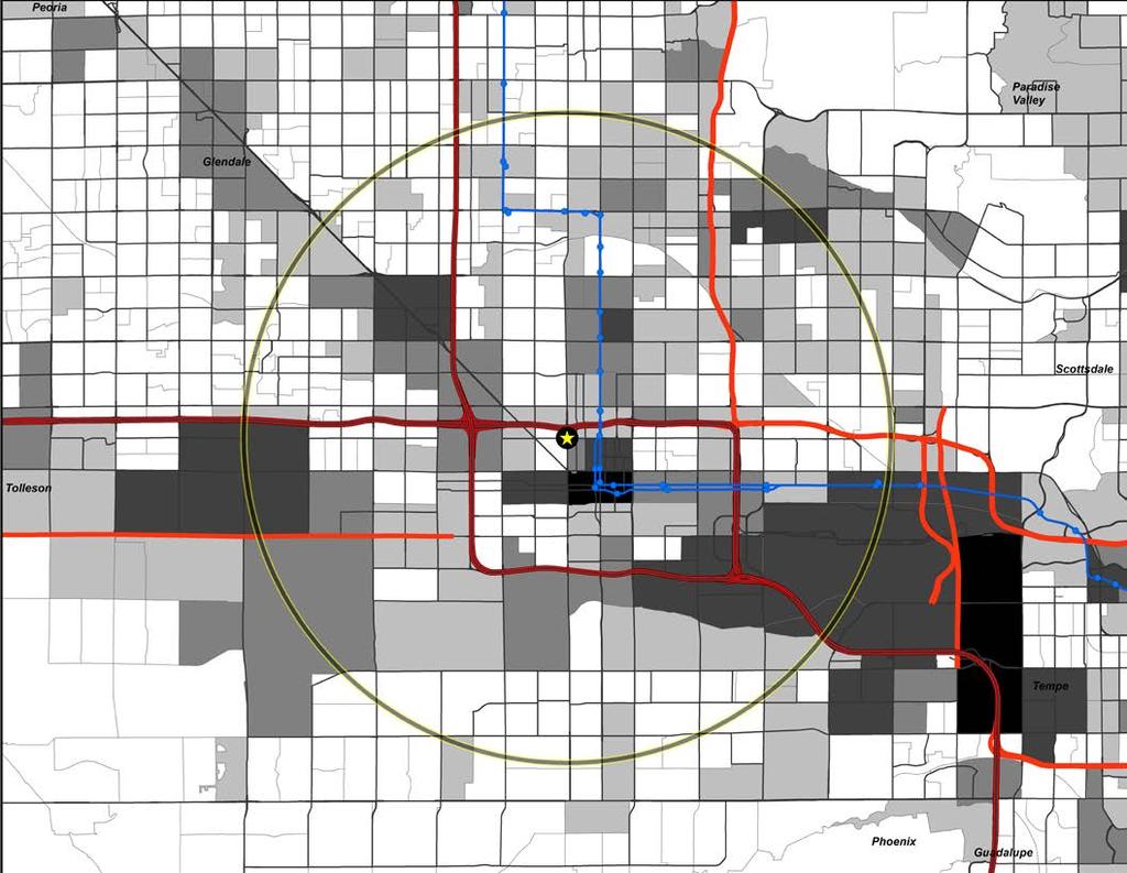 Metro Demographics 16% 16% of all Phoenix Metropolitan businesses are within a 5-mile radius 5-Mile Radius PHOENIX BUSINESSES 2016 Phoenix Metropolitan Area 5-Mile Radius 127,185 21,463 20% 20% of