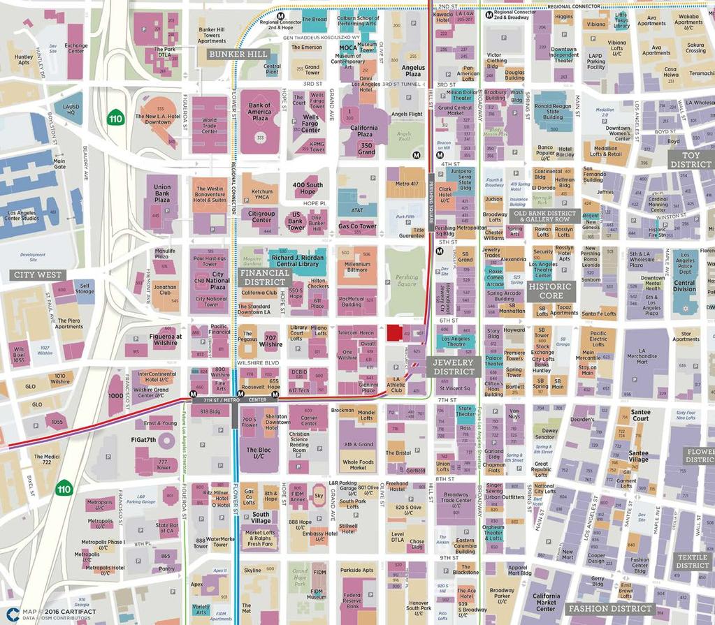 AMENITIES MAP WHOLE FOODS FIDM THE BLOC THE PEGASUS 801 S. OLIVE STREET PARK FIFTH ALEXAN BEACON TOWER 732 S.