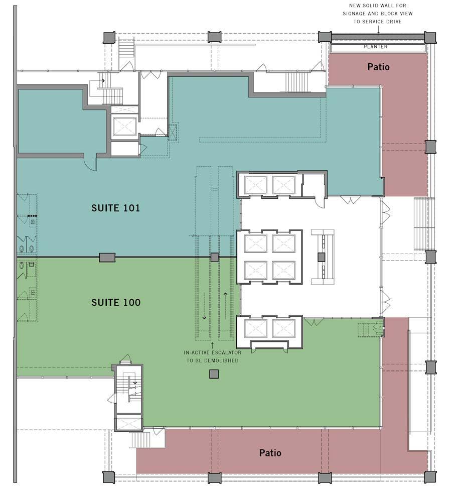 FLOOR PLAN PROPOSED TWO-TENANT FIRST FLOOR PLAN 830 ± USF Demising wall may be moved to accommodate the tenant s requirement.