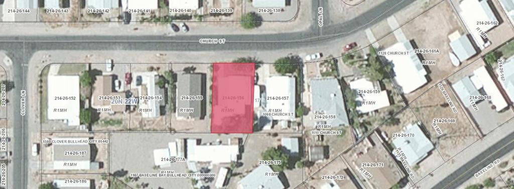 Parcel Number: 214-26-156 1094 Church Street - 0.14 acres LEGAL DESCRIPTION: TRACT: 1141 HOLIDAY HIGHLANDS TR 1141 BLK 7 LOT 5. APPROXIMATELY.