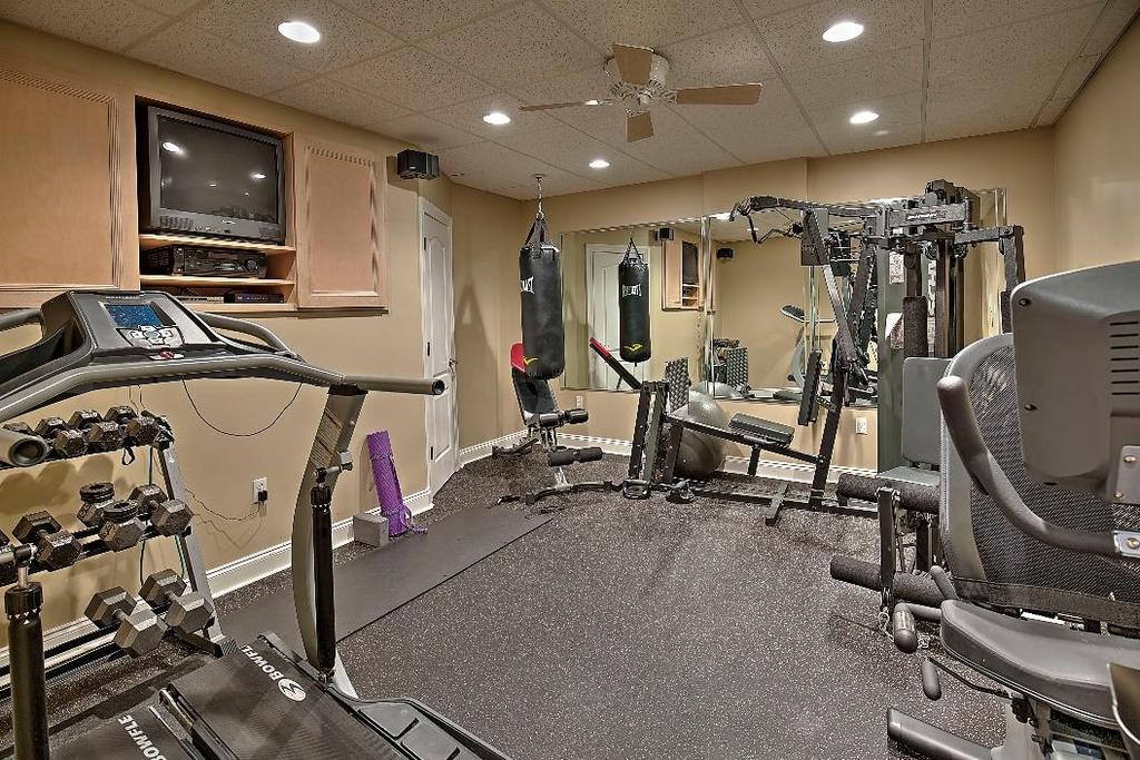 Finished Basement Exercise Room: This work-out room