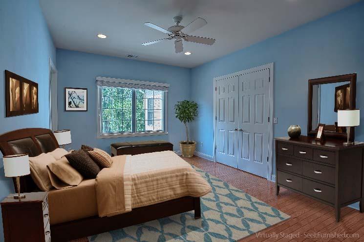 We ve virtually staged the blue bedroom to give
