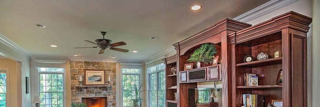 Family Room 25 x 16: Tall transom style windows bring in all the afternoon sun to the family room.