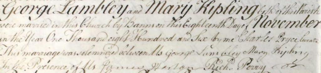 married George Lambly in 1806.