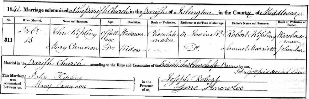 1837. John remarried in 1841,
