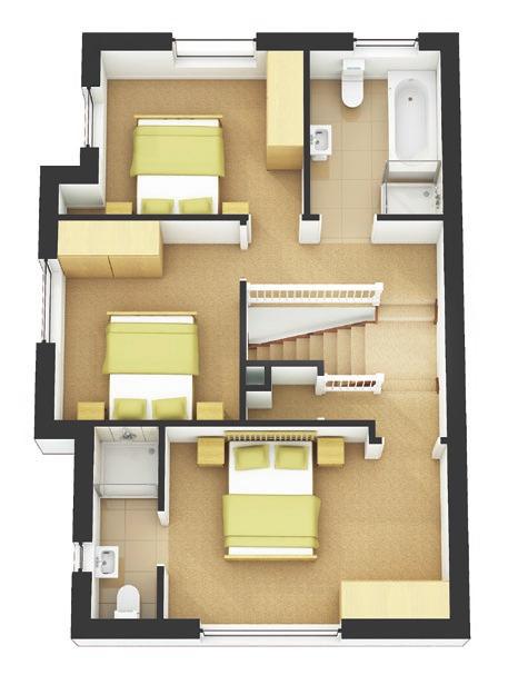 2m Bedroom 3 10 9 x 9 6 3.3m x 2.9m Bathroom Total 1,135 sq.ft. 105.5 sq.m. Plans are not to scale, dimensions are approximate.
