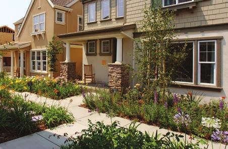 (Guideline I-5) Locate landscaping between the building and driveway to create a buffer between residents and cars.